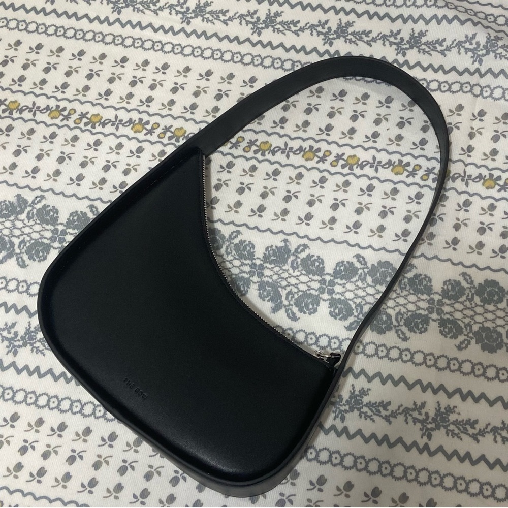 The Row Black Leather Crescent Bag